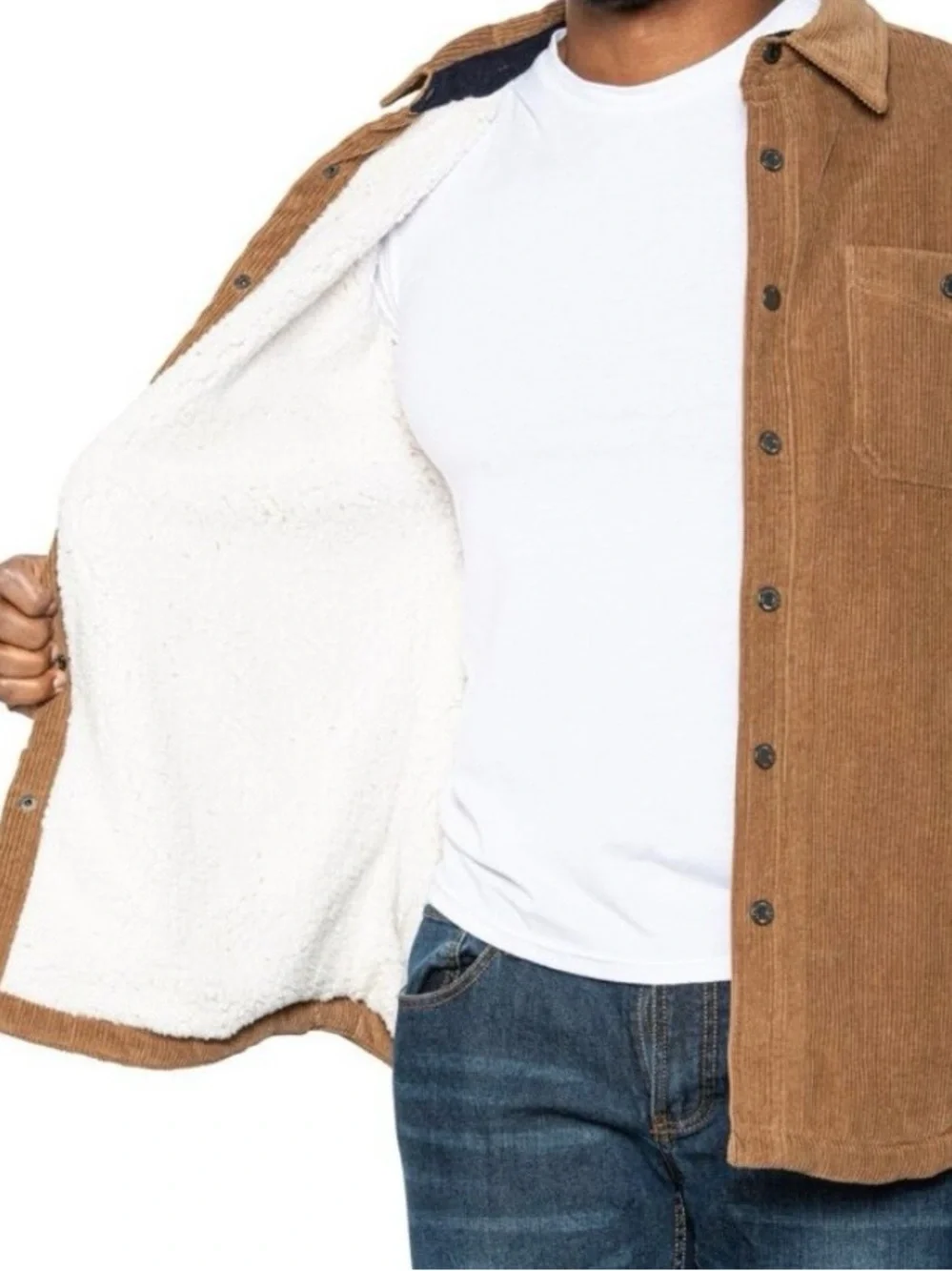 Telluride Clothing Company Corduroy Shacket with Sherpa Lining Sz XL - Picture 2 of 10